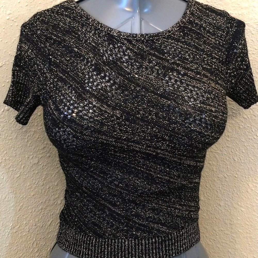 dELiA*s Black and Gold Knit Top